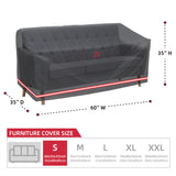 Carica l&#39;immagine nel visualizzatore di Gallery, TurtleLife Patio Sofa Cover Waterproof Black